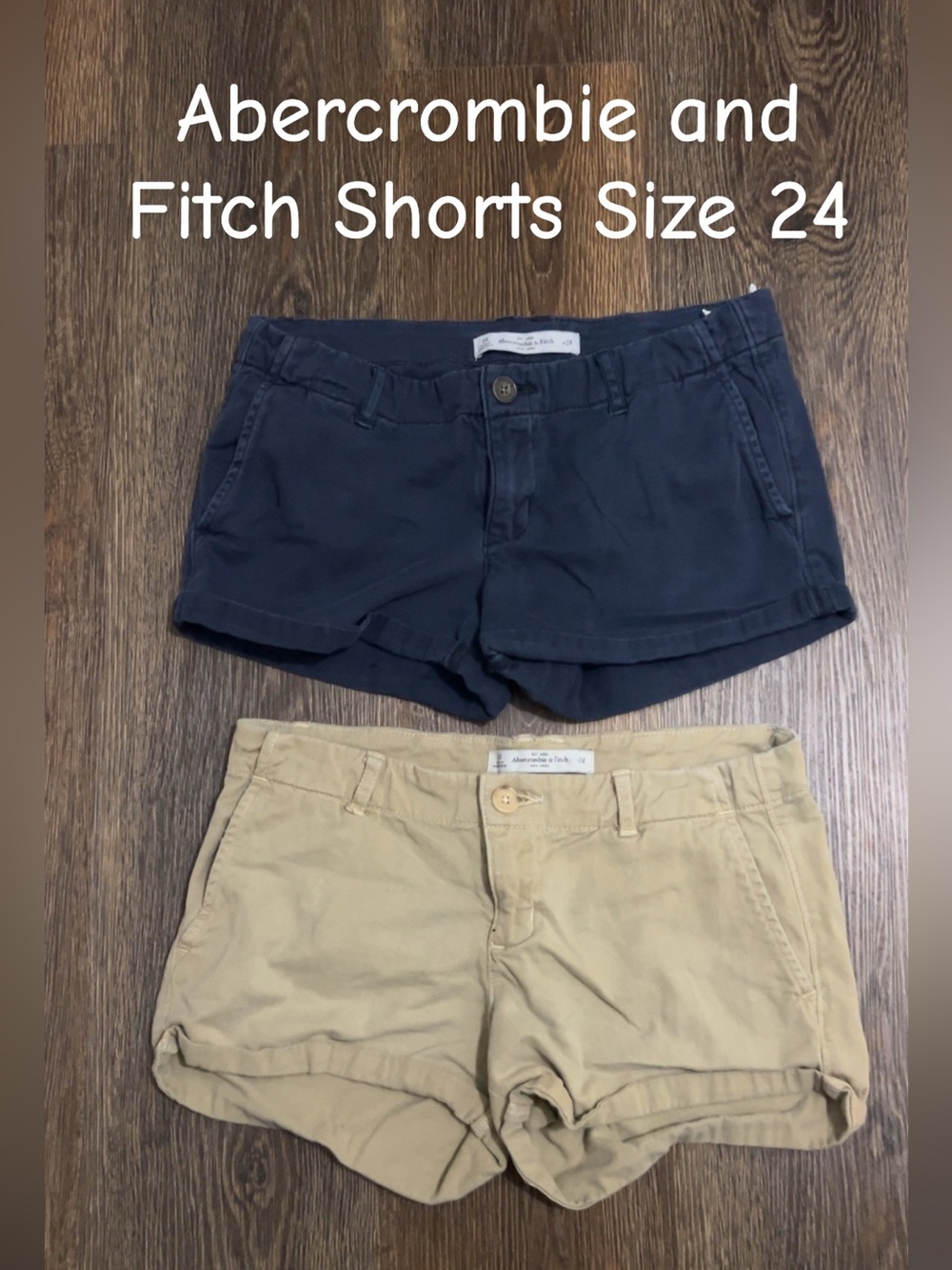 Abercrombie & Fitch Women's Jean Shorts - Navy and Khaki